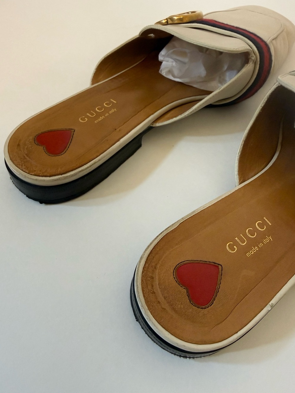 Gucci Women’s Peyton Leather Mule White size EU 39/US 9 - Picture 8 of 10